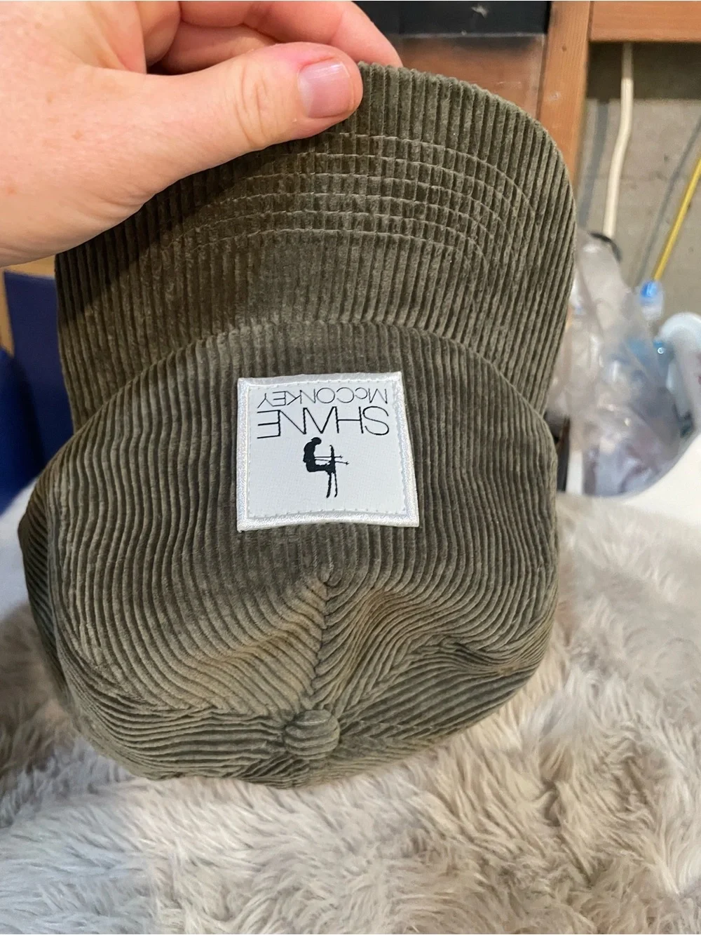 Shane McConkey Foundation Olive Green Corduroy Hat Rare Ski BASE Jump Cap Vtg